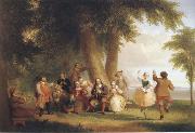 Asher Brown Durand Dance on the battery in the Presence of Peter Stuyvesant oil painting on canvas